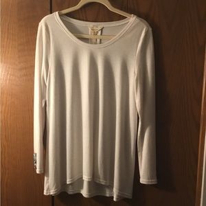 MATILDA JANE Cream HighLow Tunic style top size Medium